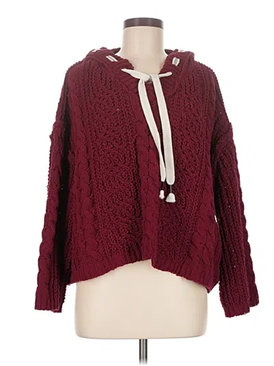 Pre-owned Zenana Pullover Sweater In Burgundy