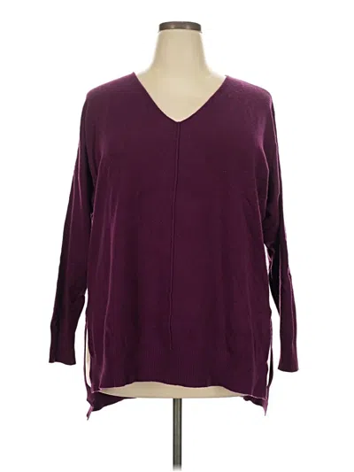 Pre-owned Zenana Pullover Sweater In Burgundy