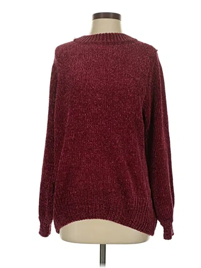 Pre-owned Zenana Pullover Sweater In Burgundy