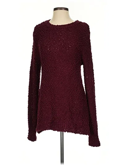 Pre-owned Zenana Pullover Sweater In Burgundy