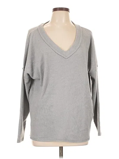 Pre-owned Zenana Pullover Sweater In Gray