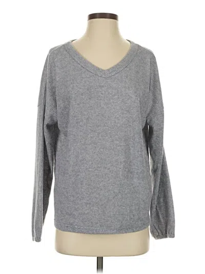 Pre-owned Zenana Pullover Sweater In Gray