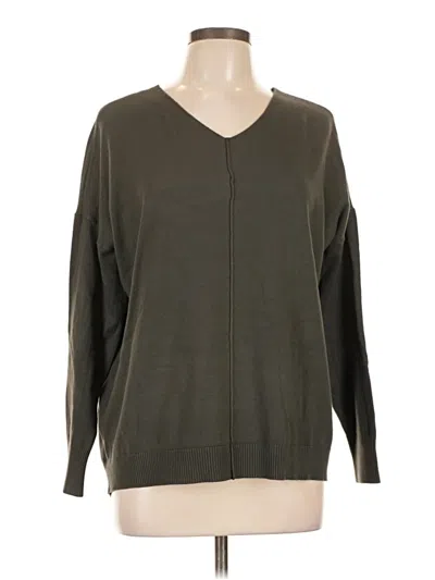 Pre-owned Zenana Pullover Sweater In Green
