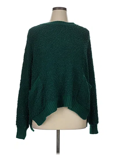Pre-owned Zenana Pullover Sweater In Green