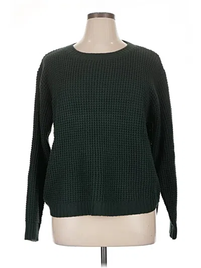 Pre-owned Zenana Pullover Sweater In Green
