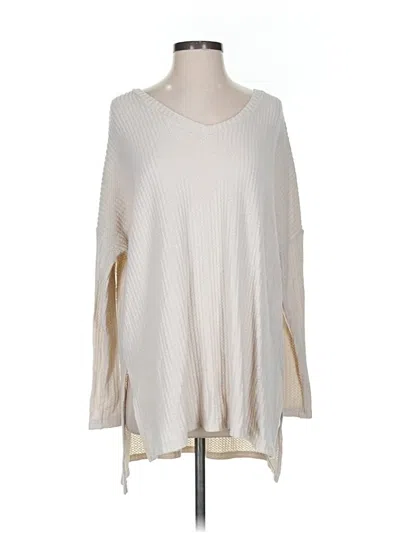 Pre-owned Zenana Pullover Sweater In Ivory