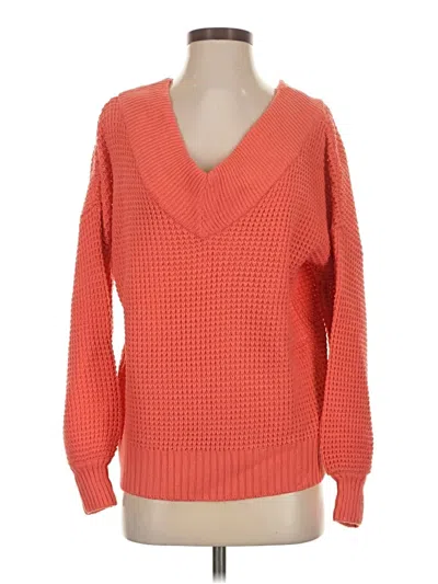 Pre-owned Zenana Pullover Sweater In Orange