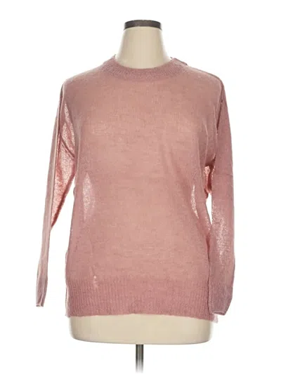 Pre-owned Zenana Pullover Sweater In Pink