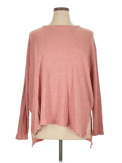 Pre-owned Zenana Pullover Sweater In Pink
