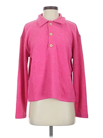 Pre-owned Zenana Pullover Sweater In Pink