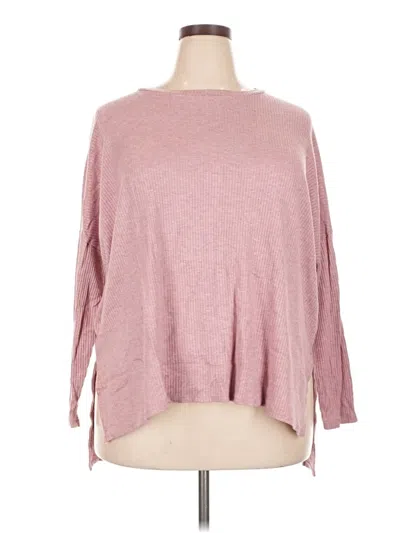 Pre-owned Zenana Pullover Sweater In Pink