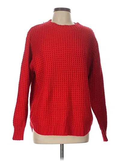 Pre-owned Zenana Pullover Sweater In Red