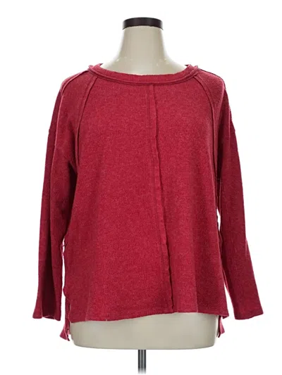 Pre-owned Zenana Pullover Sweater In Red