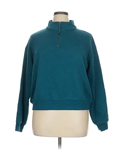 Pre-owned Zenana Pullover Sweater In Teal