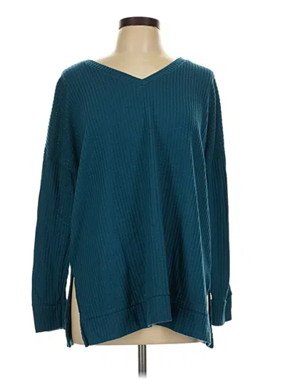 Pre-owned Zenana Pullover Sweater In Teal