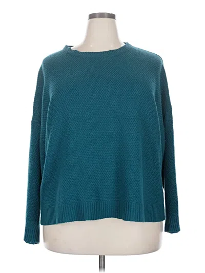 Pre-owned Zenana Pullover Sweater In Teal