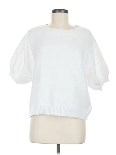 Pre-owned Zenana Pullover Sweater In White
