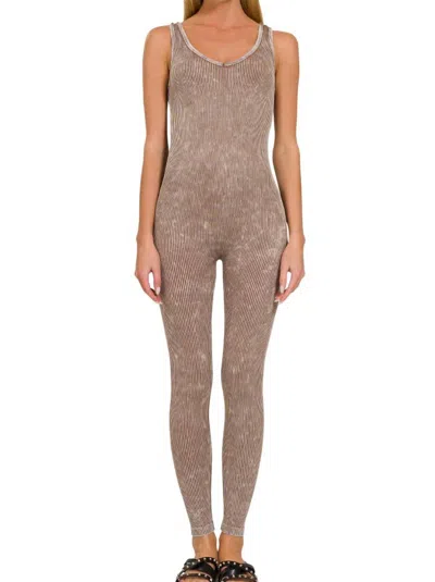Zenana Rebel Soul Bodysuit In Deep Camel In Multi