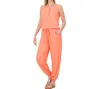 Zenana Relaxing Weekend Sleeveless Jumpsuit In Coral In Pink