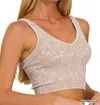Zenana Ribbed Crop Top In Ash Mocha In Multi