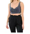 Zenana Ribbed Keyhole Tank Top In Ash In Blue