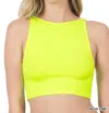 Zenana Seamless Crop Top Bralette In Neon Lime In Multi