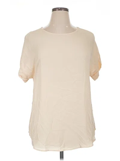 Pre-owned Zenana Short Sleeve Blouse In Ivory