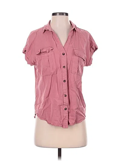 Pre-owned Zenana Short Sleeve Blouse In Pink