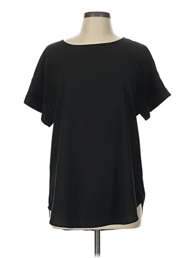 Pre-owned Zenana Short Sleeve Top Black Boatneck Tops