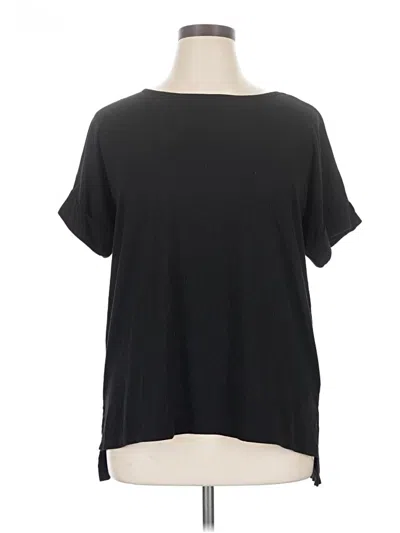 Pre-owned Zenana Short Sleeve Top Black Crew Neck Tops