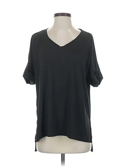 Pre-owned Zenana Short Sleeve Top Black V Neck Tops