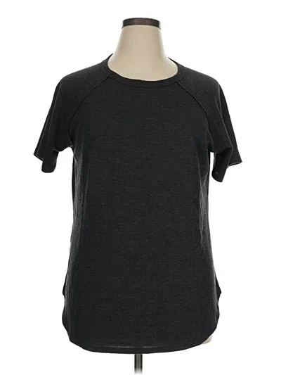 Pre-owned Zenana Short Sleeve Top Gray Crew Neck Tops