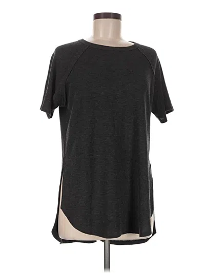 Pre-owned Zenana Short Sleeve Top Gray Crew Neck Tops