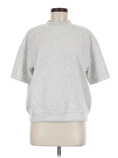 Pre-owned Zenana Short Sleeve Top Gray Mock Neckline Tops