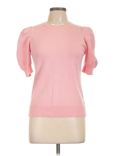 Pre-owned Zenana Short Sleeve Top Pink Sweetheart Neckline Tops
