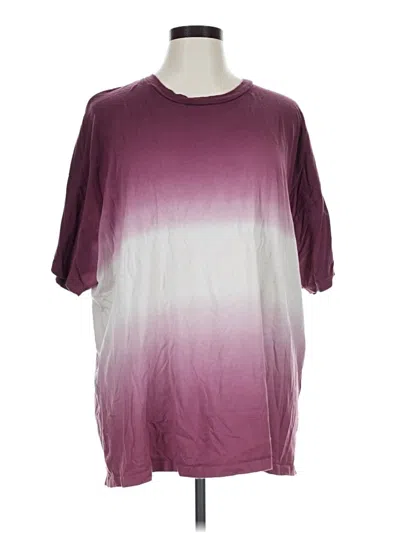 Pre-owned Zenana Short Sleeve Top Purple Crew Neck Tops