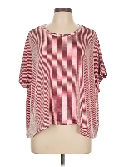 Pre-owned Zenana Short Sleeve Top Red Boatneck Tops