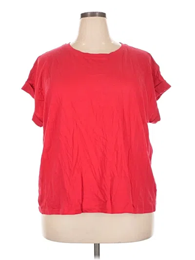 Pre-owned Zenana Short Sleeve Top Red Scoop Neck Tops
