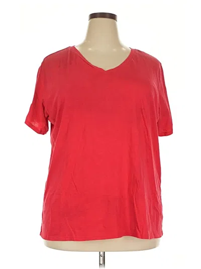 Pre-owned Zenana Short Sleeve Top Red V-neck Tops