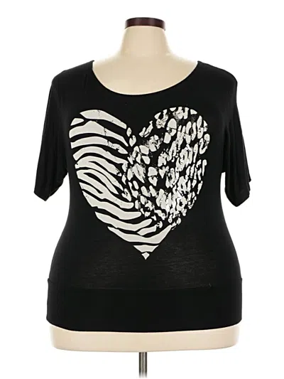 Pre-owned Zenana Short Sleeve T-shirt In Black