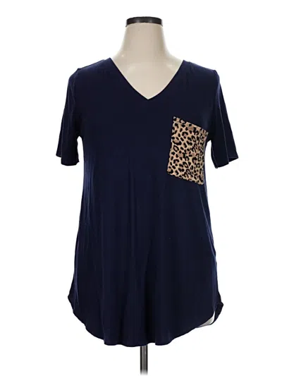Pre-owned Zenana Short Sleeve T-shirt In Blue