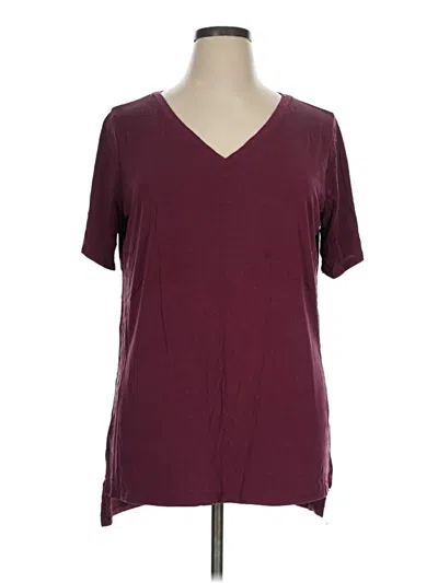 Pre-owned Zenana Short Sleeve T-shirt In Burgundy