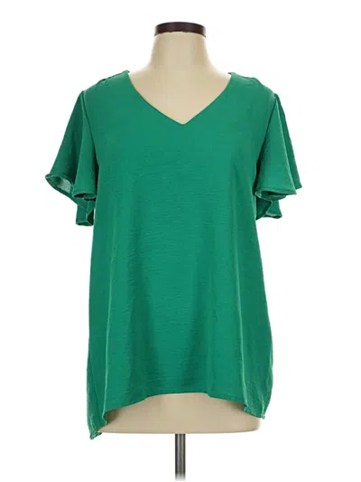 Pre-owned Zenana Short Sleeve T-shirt In Green