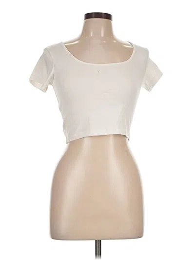 Pre-owned Zenana Short Sleeve T-shirt In Ivory