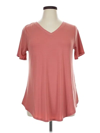 Pre-owned Zenana Short Sleeve T-shirt In Pink