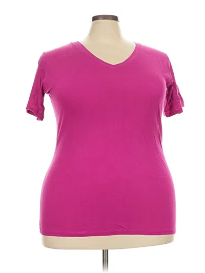 Pre-owned Zenana Short Sleeve T-shirt In Pink