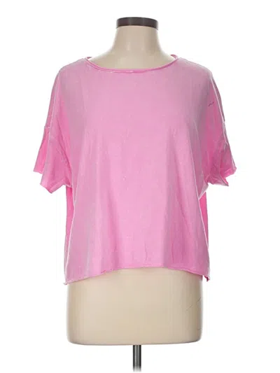 Pre-owned Zenana Short Sleeve T-shirt In Pink