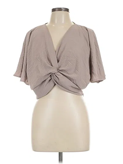 Pre-owned Zenana Short Sleeve T-shirt In Tan