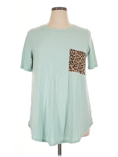 Pre-owned Zenana Short Sleeve T-shirt In Teal