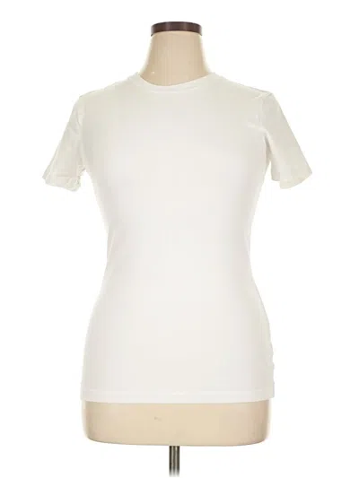 Pre-owned Zenana Short Sleeve Turtleneck In White